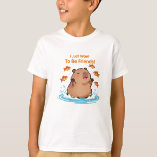 Camiseta Capivara & Amigos – Design de Amizade Fofa