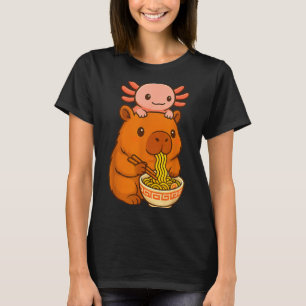 Camiseta Capivara Anime Ramen Axolote Gráfico Divertido Kaw