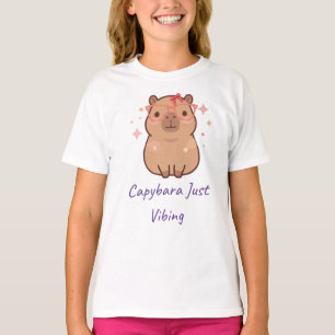 Camiseta Capivara Apenas Vibrando Capivara Fofa Kawaii Rela
