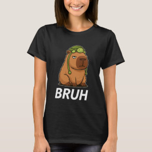 Camiseta Capivara Bruh Divertida com Chapéu de Tartaruga Me