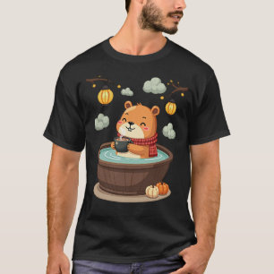Camiseta Capivara Cacau Quente Relaxamento Kawaii Vibrações