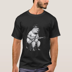 Camiseta Capivara Cantando Tocando Violão Gráficos Divertid
