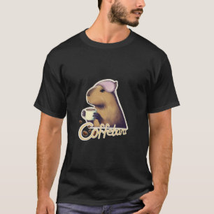 Camiseta Capivara Coffebara Desfrutando uma Xícara de Café