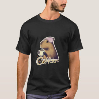 Camiseta Capivara Coffebara Desfrutando uma Xícara de Café