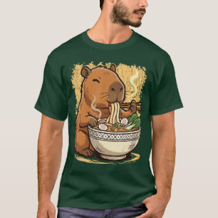 Camiseta Capivara Comendo Macarrão Ramen