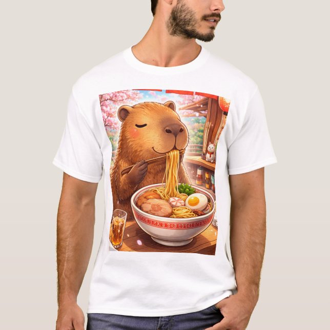 Camiseta Capivara desfrutando Ramen (Frente)