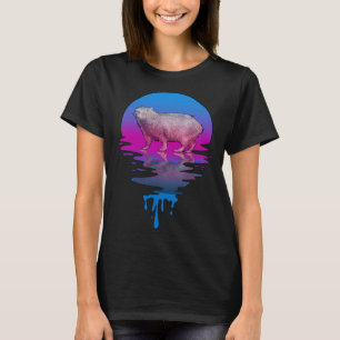 Camiseta Capivara do Pôr do Sol Vintage Retro