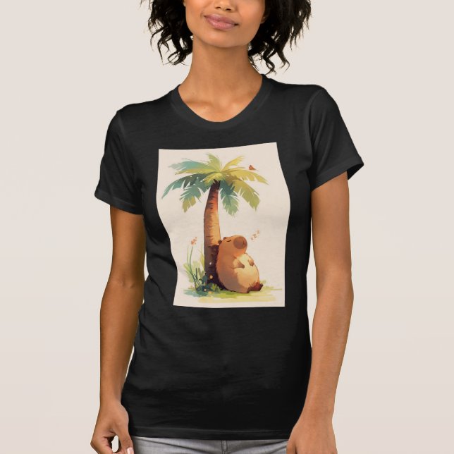 Camiseta Capivara Dormindo sob Palmeira (Frente)