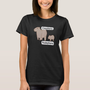 Camiseta Capivara e Capivara Bebê Copiar Pun Colar