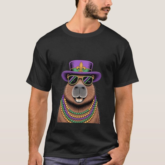 Camiseta Capivara em Contas & Chapéu – Arte da Celebração d (Frente)