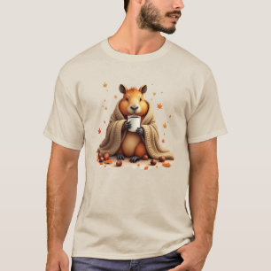 Camiseta capivara em um cobertor  bebida café Capivara PRES