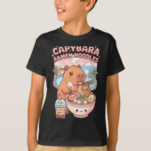 Camiseta Capivara engraçada de macarrão ramen kawaii capiva