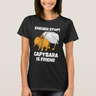 Camiseta Capivara engraçada é comida por amigos pelicanos M