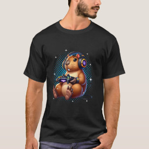 Camiseta Capivara Engraçada Jogos de Vídeo Controle Jogos M