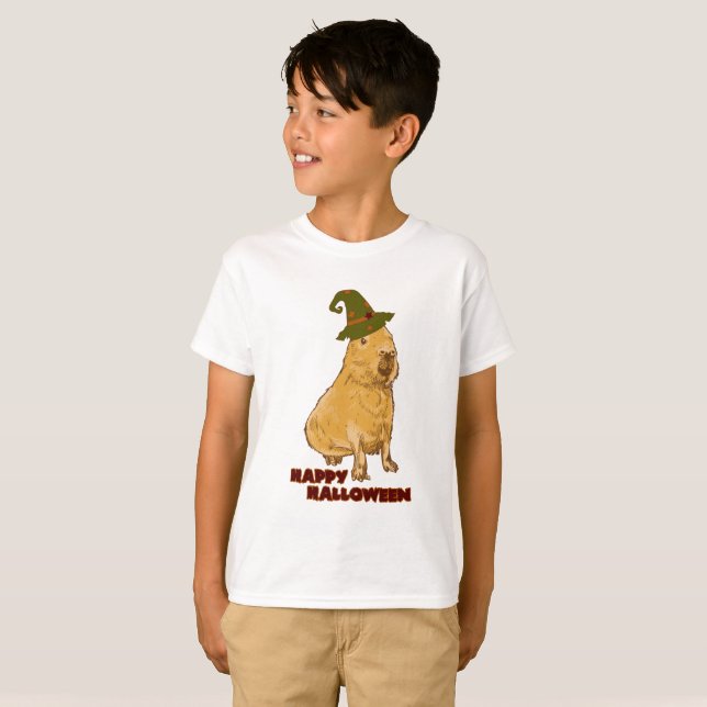 Camiseta Capivara Engraçada - Roedor de Halloween (Frente Completa)