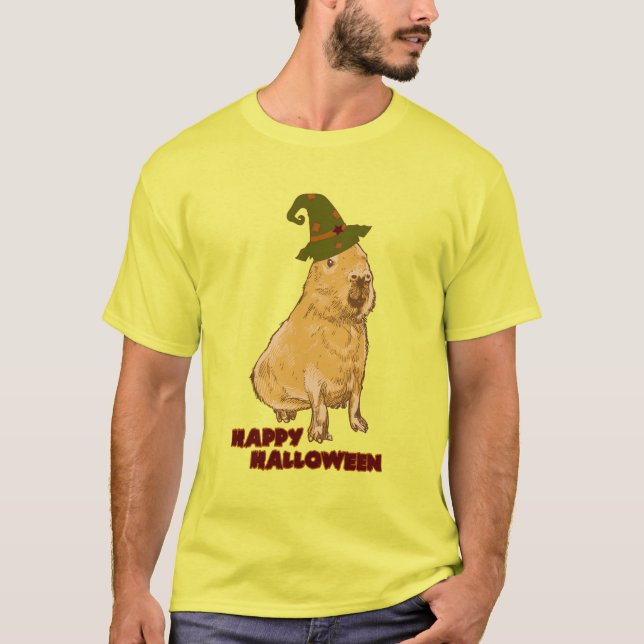 Camiseta Capivara Engraçada - Roedor de Halloween (Frente)