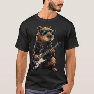 Camiseta Capivara Engraçada Violão Humor Homem
