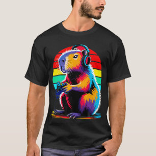 Camiseta Capivara Engraçado Capivara Roedor Amante de Video