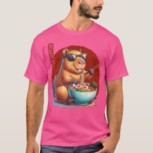 Camiseta Capivara Engraçado Ramen Capivara Roedor Kawaii An