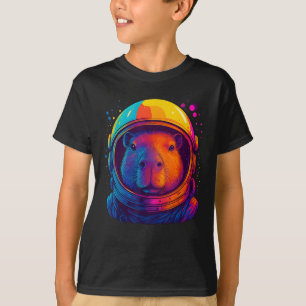 Camiseta Capivara Espacial Astronauta Colorido Espaço Capy