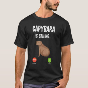 Camiseta Capivara Está Chamando Humor de Roedor Engraçado A
