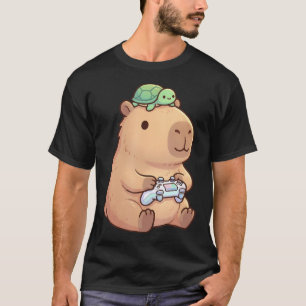 Camiseta Capivara Fofa Anime Gamer Tartaruga Engraçado Kawa