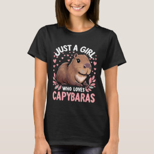 Camiseta Capivara Fofa Apenas Uma Garota Que Ama Capivaras