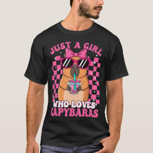 Camiseta Capivara Fofa Apenas Uma Garota Que Ama Capivaras