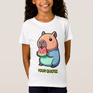 Camiseta Capivara Fofa Comendo Melancia
