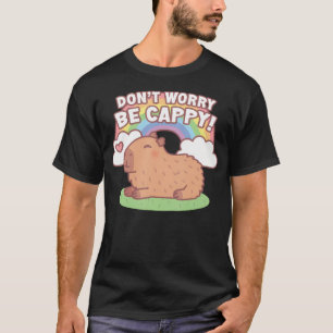 Camiseta Capivara Fofa E Arco-íris Não Se Preocupe Seja Cap