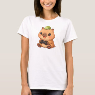 Camiseta Capivara Fofa Gamer Anime Tartaruga Kawaii Jogos