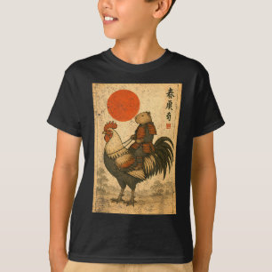 Camiseta Capivara Galo de Samurai Japonês Vintage Frango 