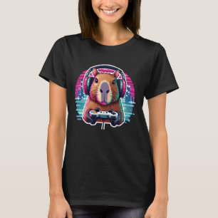 Camiseta Capivara Gamer Fone de Ouvido Controle de Jogos Re