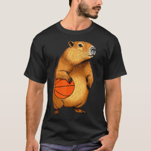 Camiseta Capivara Jogador de Basquete Esportes Animal