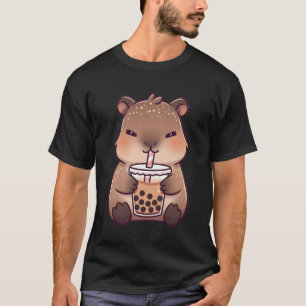 Camiseta Capivara Kawaii Bebendo Chá de Leite