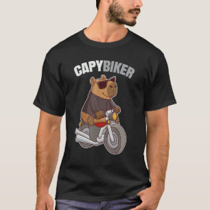 Camiseta Capivara Motociclista - Capybiker Engraçado
