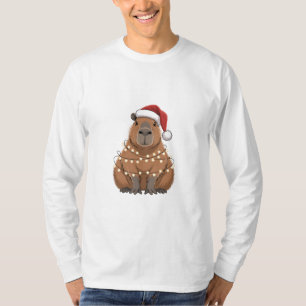 Camiseta Capivara Natal Correspondência Divertida Papai Noe