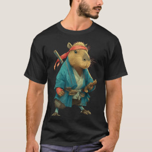Camiseta Capivara Ninja Samurai Japão Engraçado Gráfico Jap