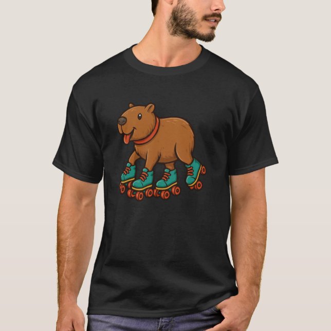 Camiseta Capivara Patins de Roda Patinação (Frente)