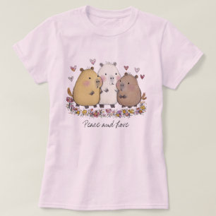 Camiseta Capivara Paz e Amor