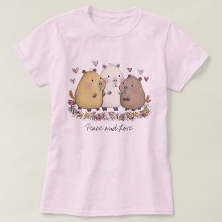 Camiseta Capivara Paz e Amor