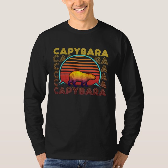 Camiseta Capivara Retro Gráfico Roedor Capibara (Frente)