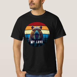 Camiseta Capivara Retro Meu Amor Estética Vintage Pôr do So