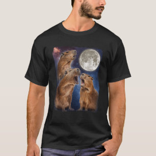 Camiseta Capivara Uivando Para a Lua