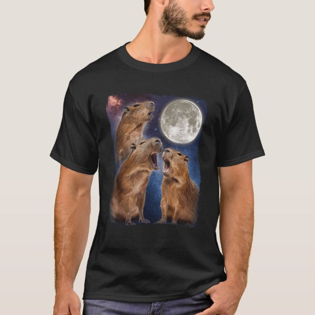 Camiseta Capivara Uivando Para a Lua (Frente)