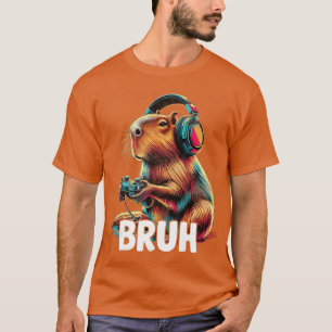 Camiseta Capivaras Bruh Jogos de Vídeo Engraçados Família d