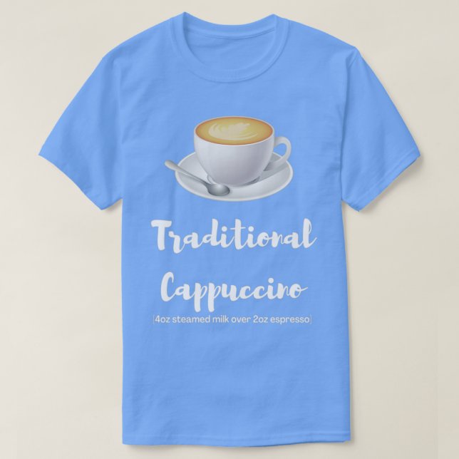 Camiseta Cappucccino tradicional Café Engraçado Unissex Men (Frente do Design)
