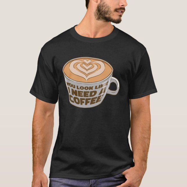 Camiseta Cappuccino Coffee Bean Caffeine Quotes (Frente)