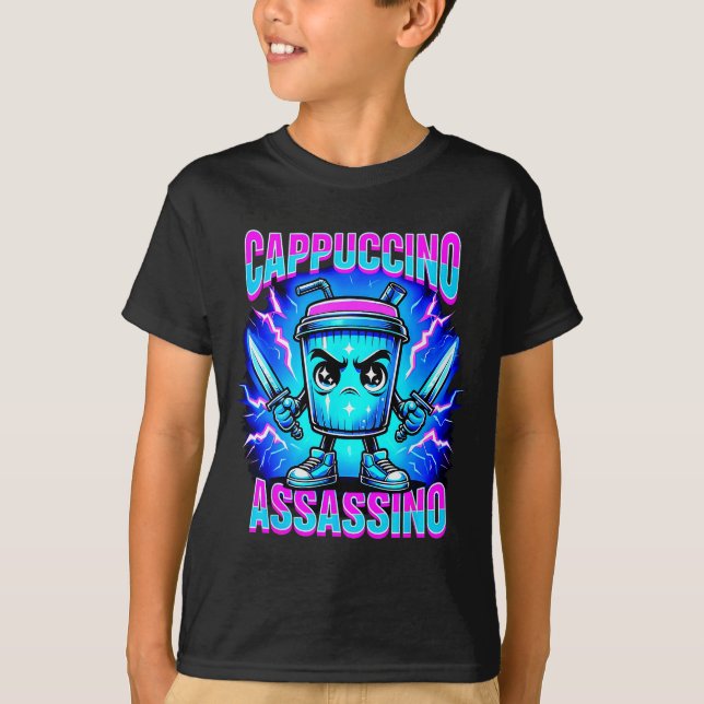 Camiseta Cappuccino Ino Brainrot Italian Meme  (Frente)