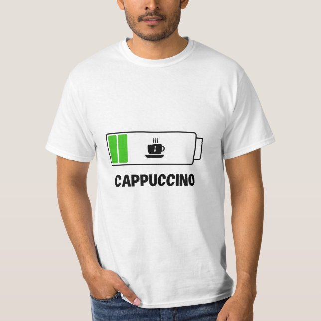 Camiseta 'CAPPUCCINO -tipografia simples única (Frente)